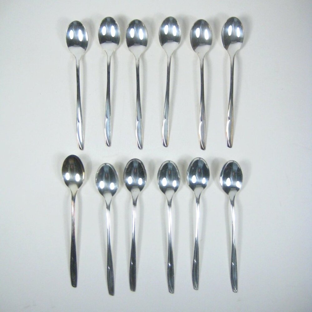 Concept Pattern 1957 Set Of 12 Silver Plate Iced Tea Spoons Vintage Flatware